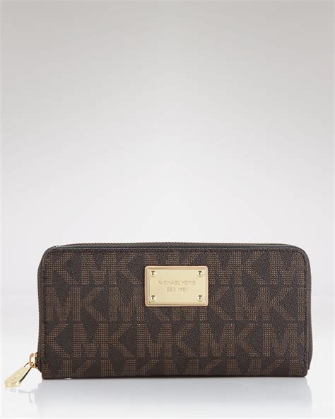 michael kors wallet continental monogram leather brown|michael kors continental wallet outlet.